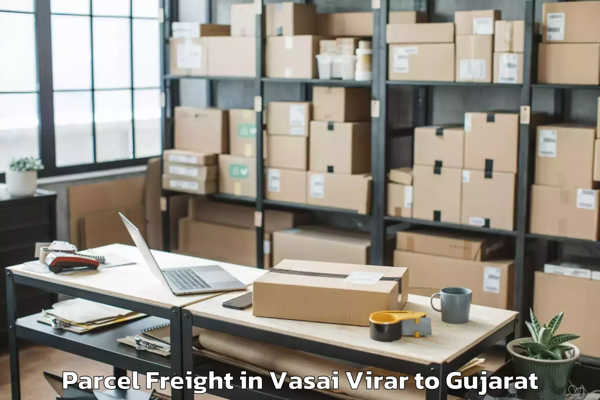 Top Vasai Virar to Visnagar Parcel Freight Available